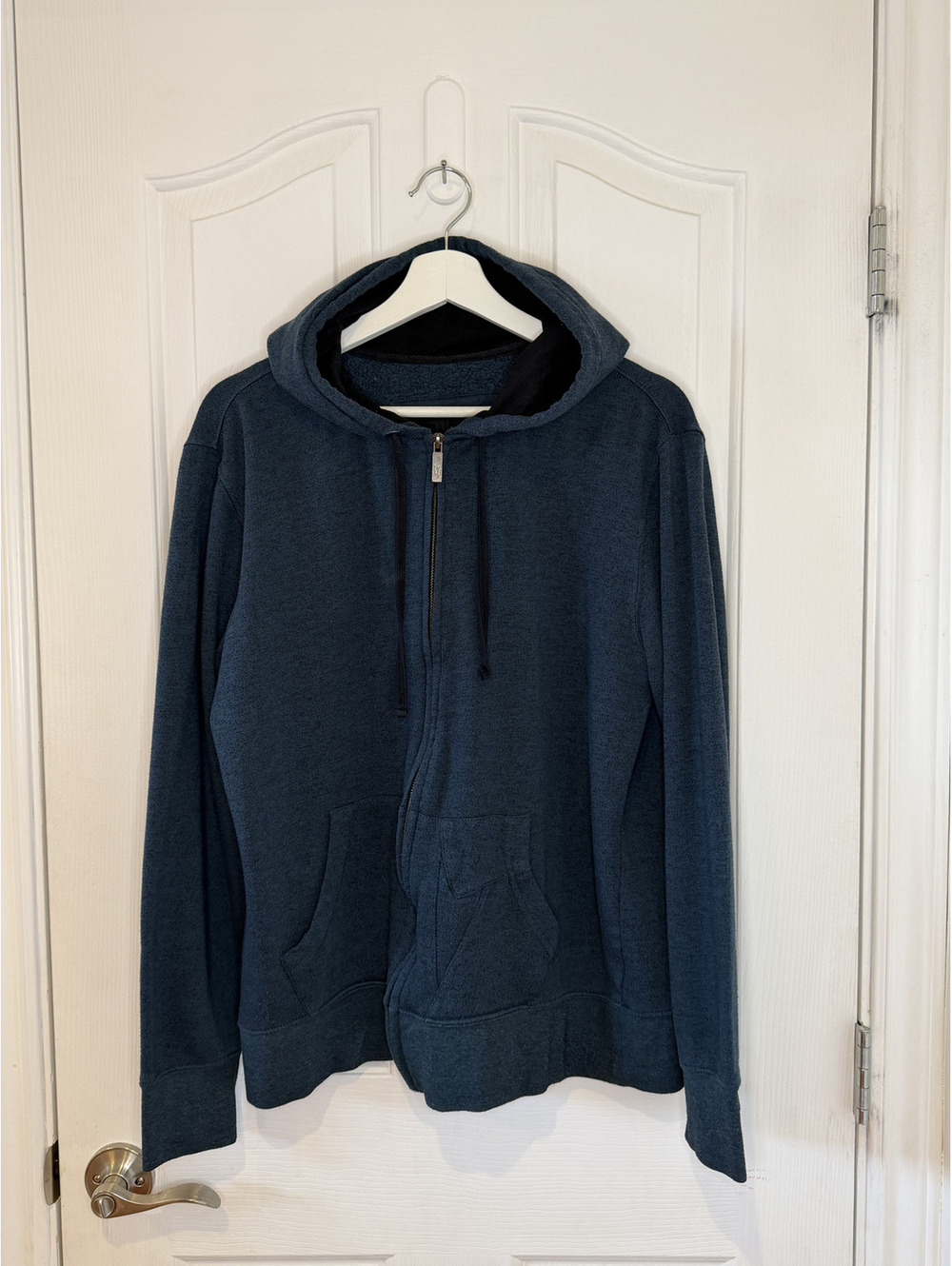 Distillery Apparel Men's Heathered Blue Full Zip Hoodie Size L